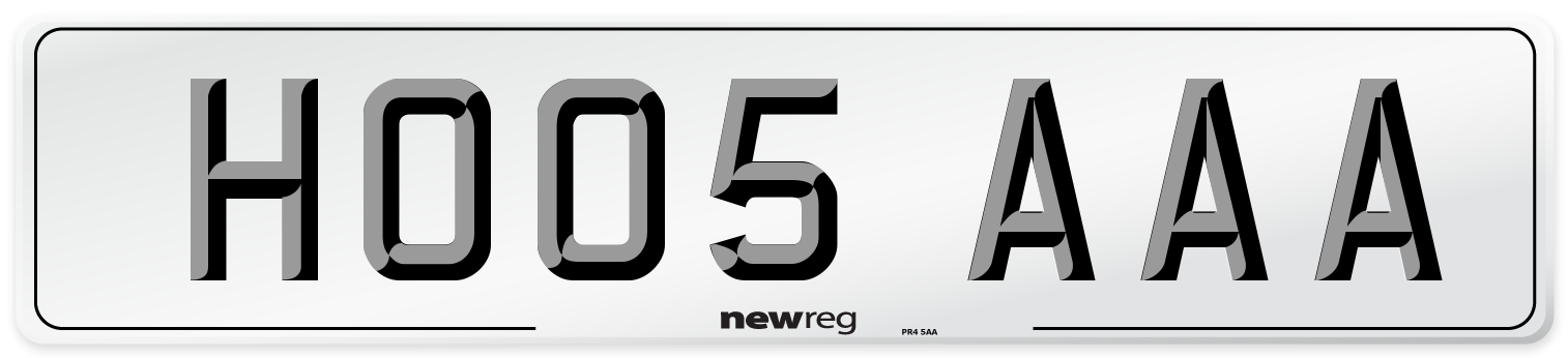 HO05 AAA Number Plate from New Reg